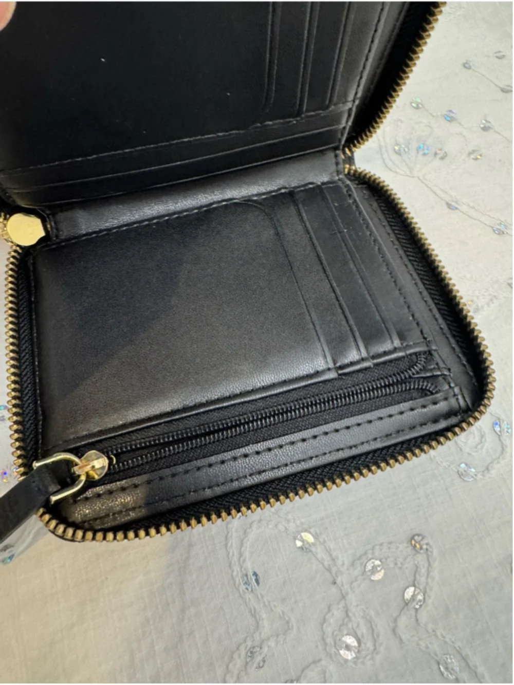 Kate Spade Cameron Small Slim Continental Wallet Black Saffiano Leather